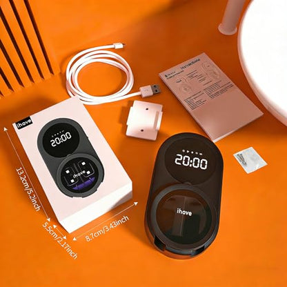 iHave UV Toothbrush Sanitizer Holder 2 Slots Wall Mounted Wave Sensor Auto - color: Black