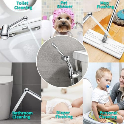 BARROCK Bidet Sprayer for Existing Toilet, Advanced Handheld Ergonomic Jet Spray Set with Precision Water Pressure Control for Muslim Shower/Feminine Hygiene/Pet Cleaning, Chrome - color: Chrome