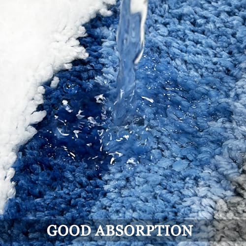 Coastal Bathroom Rugs Summer Beachy Bath Rug 4ft Long Bath Mat Runner Bathmat for Beach Bathroom Decor, Nautical Bath Runner Rug for Double Sink Bathtub Shower Bedroom 20"x47"