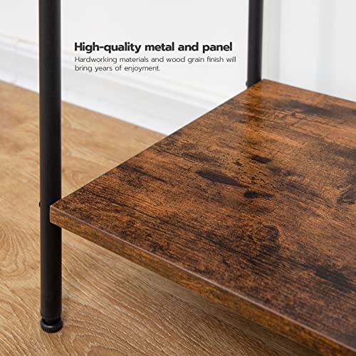 HOOBRO Freestanding Towel-Rack for Bathroom, 3 Tier Blanket Rack for Living Room, 31.5" L x 14.2" W x 33.9" H, Quilt Blanket Ladder Holder, Drying and Display Rack, Rustic Brown and Black BF80LB01 - size: 31.5"L x 14.2"W x 33.9"H