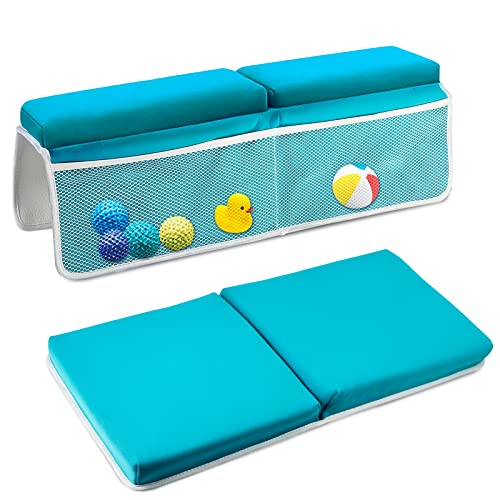 Baby Bath Kneeler and Elbow Rest Pad Set, Bathtub Kneeling Pad, Baby Accessories for Bath, Relieve Your Knees and Elbows - color: Deepblue
