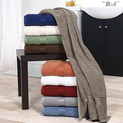 Bedford Home 100% Cotton Hotel 6 Piece Towel Set - Light Blue - color: Blue