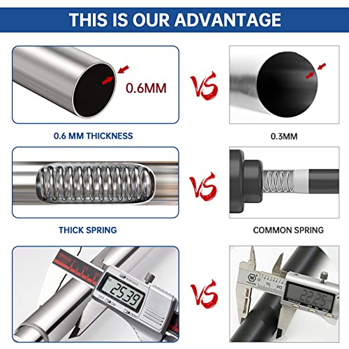 Shower Curtain Rod Tension- Never Rust No Drill Non-Slip Spring Tension Shower Rod, 43-73 inches 304 Stainless Steel, Brushed Nickel - color: Brushed Nickel, size: 43-73 Inches
