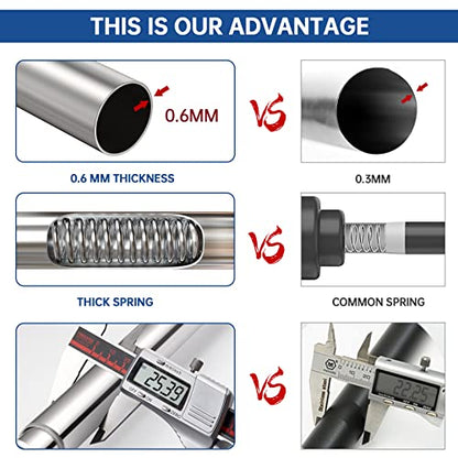 Shower Curtain Rod Tension- Never Rust No Drill Non-Slip Spring Tension Shower Rod, 43-73 inches 304 Stainless Steel, Brushed Nickel - color: Brushed Nickel, size: 43-73 Inches