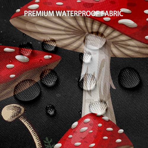 Black Mushroom Shower Curtains 72 x 72 Inch, Waterproof Fabric Rustic Retro Mushroom Moon Butterfly Botanical Bathroom Shower Curtain with 12 Hooks - color: Black Mushroom, size: 72"W x 72"L (Pack of 1)