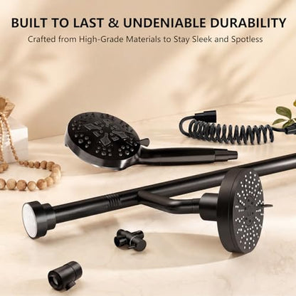 Dual Shower Head with Magnetic Handheld, Double Showerhead System, Black | High Pressure, Gifts for Two People 2 Person Couples Women Men, Adjustable, Easy Install, Renter-Friendly, SPA-Like - color: Black