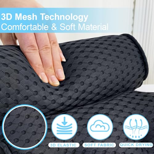 AEROiVi Luxury Bath Pillows for Tub Soft Mesh Strong 6 Suction Cups Black | Bath Pillow with laundry bag head and neck support Relaxing Bath Washable Quick-Dry Bath Accessories Spa Gifts - color: Black