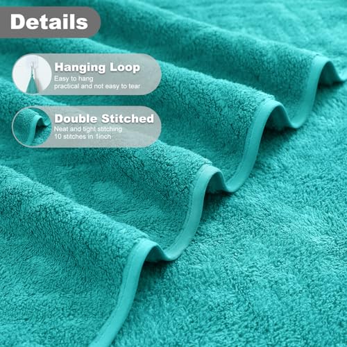 Smuge 18-Piece Bath Towel Set, Include 6 Bath Towel Sheets, 6 Hand Towels and 6 Washcloths - Highly Absorbent Quick Dry 100% Microfiber,Ultra Soft Bathroom Towel Set (Sea Blue) - color: Sea Blue, size: 18 Pcs Bath Towel Set