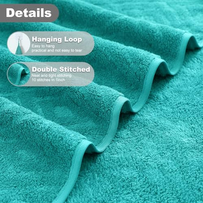 Smuge 18-Piece Bath Towel Set, Include 6 Bath Towel Sheets, 6 Hand Towels and 6 Washcloths - Highly Absorbent Quick Dry 100% Microfiber,Ultra Soft Bathroom Towel Set (Sea Blue) - color: Sea Blue, size: 18 Pcs Bath Towel Set