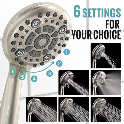 SR SUN RISE Shower Faucet - 12 Inch Multifunctional High Pressure Shower Head System with Handheld Shower Head Fixtures - Valve Included - Brushed Nickel - color: Brushed Nickel, size: 12 Inch