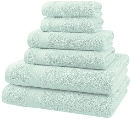 American Veteran Towel, 6 Piece Towel Set for Bathroom, 100% Cotton Turkish Bathroom Towels, 2 Bath Towels 2 Hand Towels 2 Washcloths, Mint - color: Mint, size: X Large 6 PC