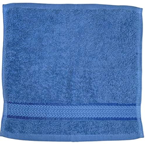 Washcloths Set of 6, 100% Ring Spun Cotton Zero Twist Wash Cloths for Body and Facewash Design to exfoliate Your Hands, Soft and Absorbent Machine Washable, 12 x 12 Inch. - color: Blue