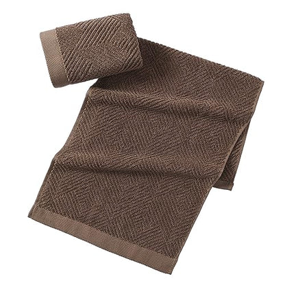 sense gnosis Chocolate Hand Towel Set of 2 Premium 100% Cotton Herringbone Striped Weave Ultra Soft Highly Absorbent Hand Towel for Bathroom 13 X 29 Inch - color: Chocolate