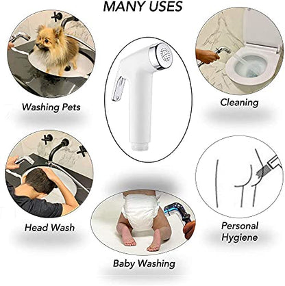 LikeHome Bidet Sprayer for Toilet - Cloth Diaper Sprayer Shattaf Handheld Bidet Rinse Spray Head - White (Without T-Adapter)