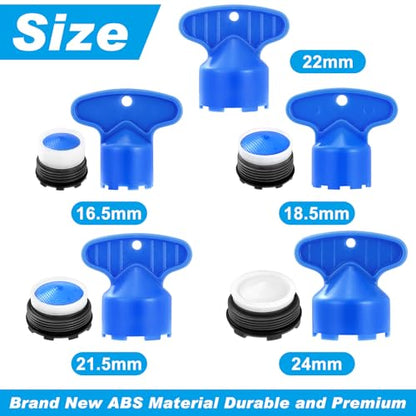 28 pcs Faucet Aerators with 5 Pcs Faucet Aerator Key Aerators Replacement Inserts for Sink M16.5 18.5 21.5 24 mm for Bathroom or Kitchen