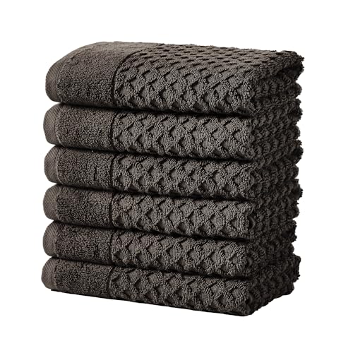 Great Bay Home Hand Towels - 100% Cotton 6 Pack 26x16 Hand Towel Set - Absorbent, Durable, Quick-Dry Towels for Bathroom (Midnight) - color: 13 Midnight, size: Hand Towel (Pack of 6)