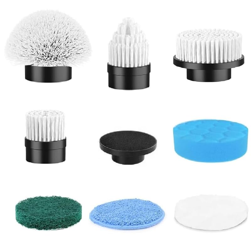 (Work with SD-CTB01 Only) Swyprrix Electric Spin Scrubber Replacement Brush Heads, 8 Pcs Set for Bathroom, Kitchen and Home