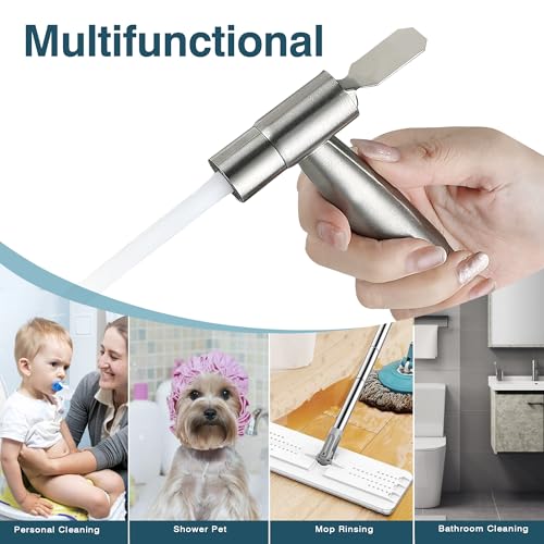 Premium Handheld Bidet Spray for Toilet | Adjustable Water Pressure | Leak-Proof Stainless Steel Toilet Bedit Sprayer | Muslim Shower | Cloth Diaper Washer Extra 1 Bidet Sprayer - color: Brushed Nickel, style: 2 Bidet Sprayer