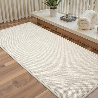 Large Bathroom Rugs Runner Non Slip Bath Mat 17" x 47", Quick Dry | Bath Mat Machine Washable Bathroom Rugs, Beige, Thin Bath Mat - color: Light Beige, size: Runner(17"x47")