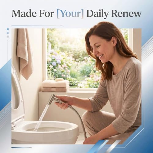 TRIPHIL Handheld Bidet Sprayer for Toilet, Adjustable Water Pressure Jet Bidet Attachment with Leak-Proof 304 Stainless Steel T-valve for Bathroom Cleaning, Cloth Diaper/Feminine Wash, Brushed Nickel - color: Brushed Nickel