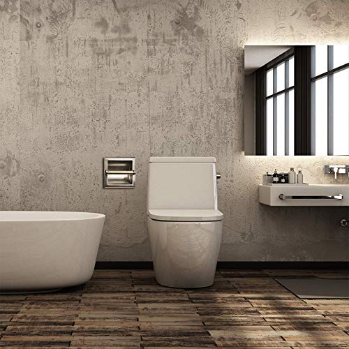 SENTO Recessed Brushed Nickel Toilet Paper Holder, Wall Mounted Heavy Duty Metal Toilet Paper Roll Holder with Rear Mounting Bracket, in Wall, Easy Installation, Satin Nickel - color: Satin Nickel