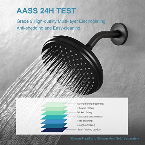 OFFO Shower Arm with Flange, 6 in Oil Rubbed Bronze Wall Mount Replacement Angle Shower Head Arm Wall-Mounted For Fixed Shower Head & Handheld Showerhead - color: Oil Rubbed Bronze, style: 6 in