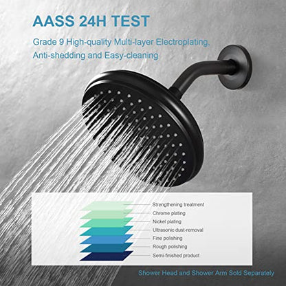 OFFO Shower Arm with Flange, 6 in Oil Rubbed Bronze Wall Mount Replacement Angle Shower Head Arm Wall-Mounted For Fixed Shower Head & Handheld Showerhead - color: Oil Rubbed Bronze, style: 6 in