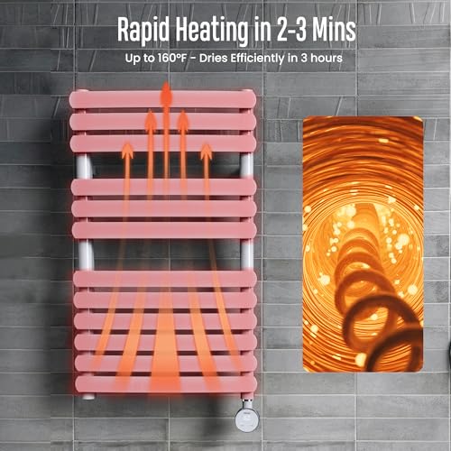 MG01 Towel Warmer for Bathroom, Large, White | Heated Towel Rack, Built-in Timer and Thermo Control, Detachable Controller, Memory Function, Hardwired/Plug-in