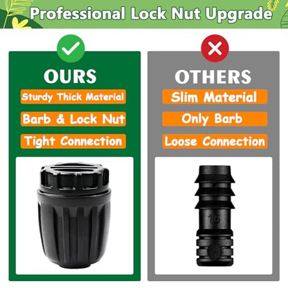 13 Pcs 1/2 Inch Drip Irrigation End Plug Fittings, Drip Line Lock Nut Barbed Plug Connectors For 1/2 Inch Drip Tubing (0.60"-0.65" OD) Garden Irrigation System Anti-drop Connection Parts - size: 1/2 inch Plug
