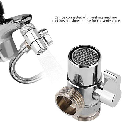 DV09 Kitchen and Bathroom Sink Faucet Diverter Valve with Aerator and Male Threaded Adapter for 1/2" Hose Attachment for Water Diversion Brass