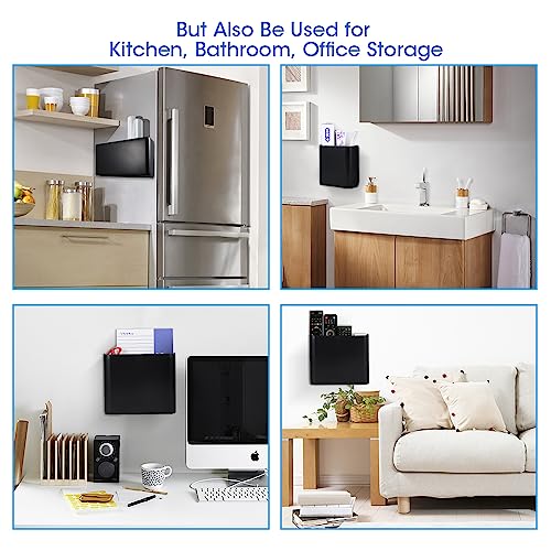 Picowe 3 PCS Magnetic Laundry Storage, Magnetic Storage Box for Laundry Room, Kitchen, Bathroom, Office, Space-Saving Trash Container Hanging on Dryer, Washer or Wall Mount Trash Bin (Black) - size: L+ M + S - Black