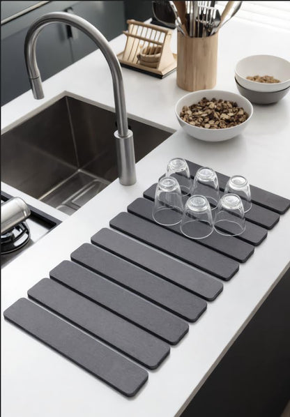 Stone Dish Drying Mat XL 24" x 16" Diatomite Kitchen Drying Mat (24" x 16") | XL Size – Fits Pots, Pans & Larger Dish Loads - size: 24" x 16"