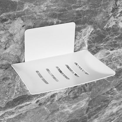 Soap Dishes for Bathroom, Bar Soap Holder with Self Draining Tray, Soap Tray for Shower Wall, 5 Slot Self-Adhesive Soap Container (White) - color: White 1pack