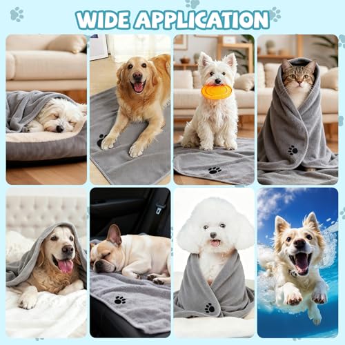 Puomue Microfiber Dog Towels for Drying Dogs, Super Absorbent and Soft Pet Grooming Towel, 40 Inch X 23.6 Inch, Perfect Dog Shower & Bath Supplies for Large, Medium or Small Dogs, Grey - size: 40 Inch X 23.6 Inch - 1 Pack