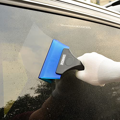FOSHIO Small Squeegee with 5 Inch Dark Blue Rubber Blade Mini Wiper Window Tinting Tools for Mirror Glass Window Cleaner with Non-Slip Handle, 2 Pack - color: With 2 Pack Blue