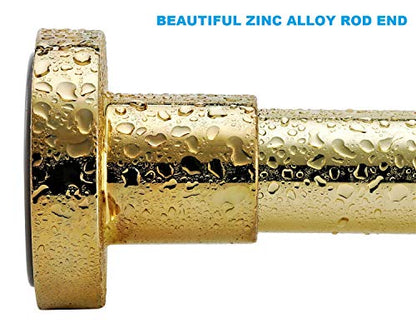 Spring Tension Curtain Rod 43-73 Inches, Rust-Resistance and Non-Slip Shower Curtain Rod for Window or Bathroom, Gold - color: Gold