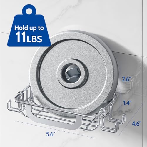 Soap Holder,Soap Dish,Suction Cup,with Hooks,Stainless Steel,Silver | bar soap holder,storage soap & sponge for bathroom,shower,kitchen,sink,wall mounted,no drilling removable waterproof - color: Silver-1 Tier