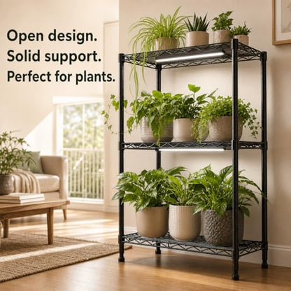 GRANNY SAYS 3-Tier Narrow Storage Shelves for Small Spaces, 18" W Metal Shelving Unit, Adjustable Storage Rack, Freestanding Shelf for Laundry Room, Bathroom, Kitchen Pantry, Black - size: 18"W x 35"H x 12"D