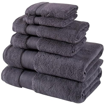 BAGNO MILANO Turkish Towels Hotel-Spa Towel Set, 100% Turkish Cotton | Ultra Soft Plush Absorbent Towels Set (Grey, Towel Set of 6) - color: Grey, size: Towel Set of 6