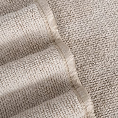 POLYTE 410 GSM Poly Blend Microfiber Quick Dry Bath Towel Set of 6 Pieces - color: Beige