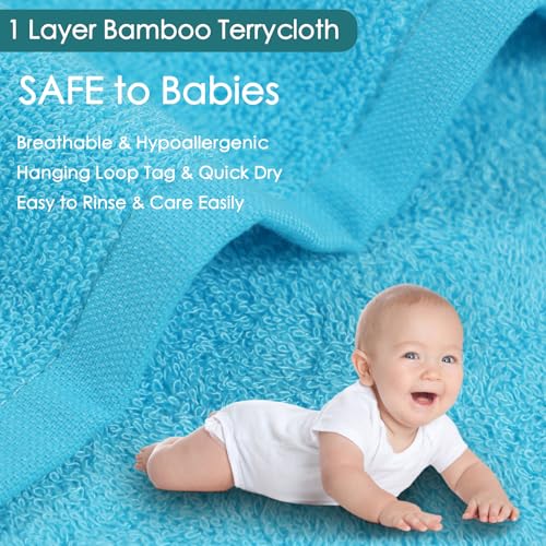 JEFFSUN Baby Washcloths 12 Pack,Super Soft Face Towels,10''x10'',White+Blue | 100% Viscose,Gently Wash Face & Body,Skin Friendly,Easy Rinsed,Hanging Loop,Fast Dry,Newborn Kid Toddler Bath Shower Gifts - color: White & Blue, size: 10x10 inch-12 Pack
