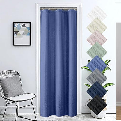 Aiyufeng Royal Blue Stall Fabric Shower Curtain - Soft & Lightweight Small Shower Curtain with Texture for Narrow Stall Size, Machine Washable - 36x72, Blue - color: Royal Blue, size: 36"W x 72"L (Pack of 1)