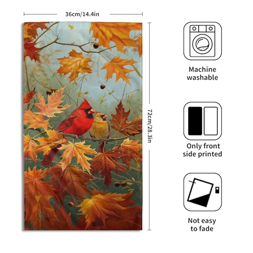 Giwawa Fall Birds Hand Towel Set of 2 Autumn Trees Maple Leaves Orange Towel Rustic Thanksgiving Face Towel Ultra Soft Fast Drying Seasonal Dish Wash Cloth for Hotel Bathroom Gym Home - color: Fall Birds