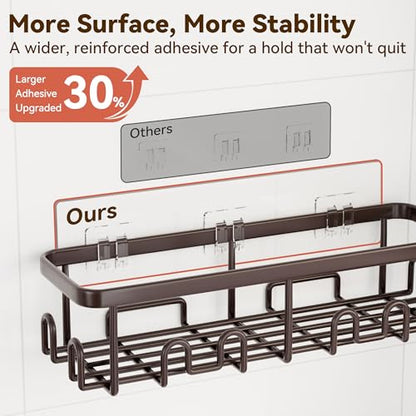 Shower Caddy Adhesive, Rustproof Shower Organizer, Wall Shower Rack | Large Capacity Shower Shelf for Inside Shower, No Drill Shower Storage, Shampoo Shower Holder, Bronze, 2 Caddies - color: Bronze