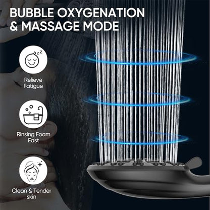 Cobbe 8-Setting Handheld Shower Head, Water-Saving Design, Matte Black | Trickle Pause Mode, 5ft Stainless Steel Hose, Brass Swivel Bracket, Tool-Free Installation - color: Matte Black