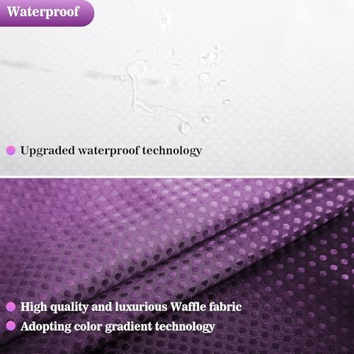 YI & ZE Purple Waffle Weave Shower Curtain with Snap-in Liner, 72W x 72L | Slub Textured Heavy Fabric, Waterproof & Washable, Equipped with 12 Metal Hooks - color: Waffle Purple, size: 72"W x 72"L (Pack of 1)