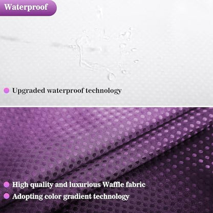 YI & ZE Purple Waffle Weave Shower Curtain with Snap-in Liner, 72W x 72L | Slub Textured Heavy Fabric, Waterproof & Washable, Equipped with 12 Metal Hooks - color: Waffle Purple, size: 72"W x 72"L (Pack of 1)
