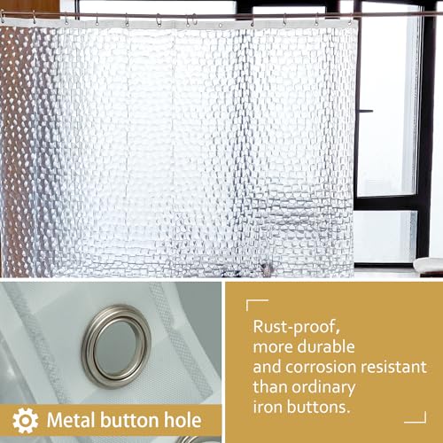NTBAY EVA Shower Curtain Liner, 72 x 84, 6 Gauge, Clear Water Cube | Water-repellent EVA Liner with 3 Bottom Magnets, 12 Reinforced Grommets, and 12 Plastic Hooks - color: Clear Water Cube, size: 72"W x 84"L (Pack of 1)