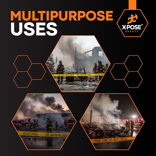 Xpose Safety Yellow Fire Line Do Not Cross Tape – (2 Rolls) | 3" x 1000' High-Visibility Barricade Tape for Construction Sites, Hazards, Crime Scenes - color: Fire Line Do Not Cross, size: 2 Mil
