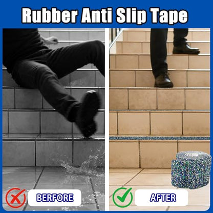 COSIMIXO Rubber Anti Slip Tape 4" x 30" -5 Packs-Blue Pool Rubber Grip Tape,Pool, Bathroom & Stair Outdoor/Indoor Safety - Waterproof Non-Slip for Wet Surfaces, Ship Deck, Showers - size: 4'' x 30''